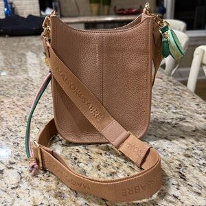 MAISON de Sabre sandstone Brown Crossbody Bag with Adjustable Strap and charms